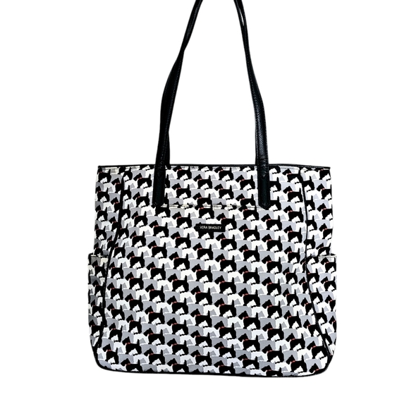 Vera Bradley scotty dog print schnauzer large tote bag - Picture 1 of 12
